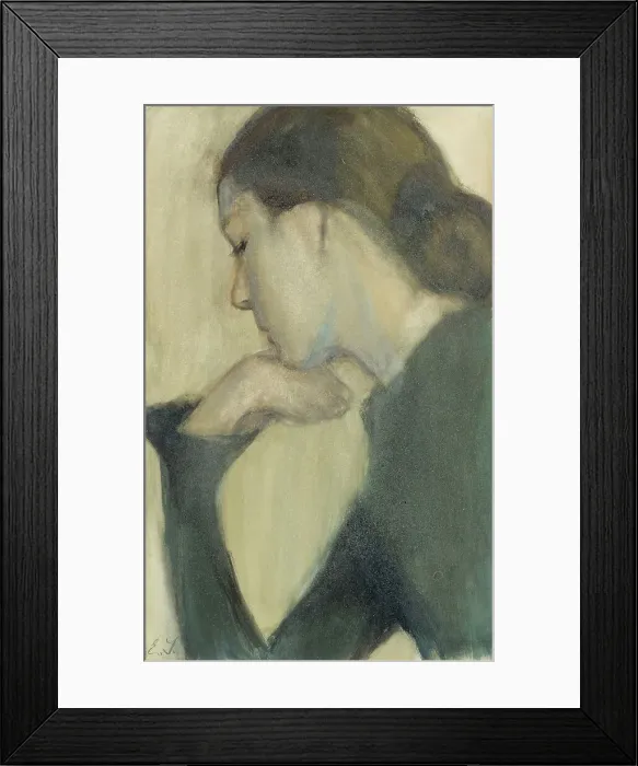 Framed Print : Woman Thinking, 1924. Creator: Einar Ilmoni Framed Print : Woman Thinking, 1924. Creator: Einar Ilmoni