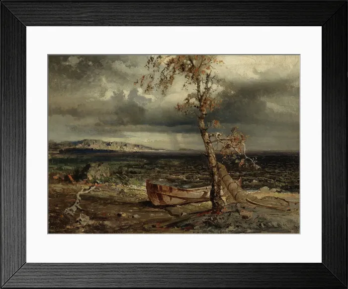 Framed Print : Storm on Lake Nasijarvi, 1860. Creator: Werner Holmberg Framed Print : Storm on Lake Nasijarvi, 1860. Creator: Werner Holmberg