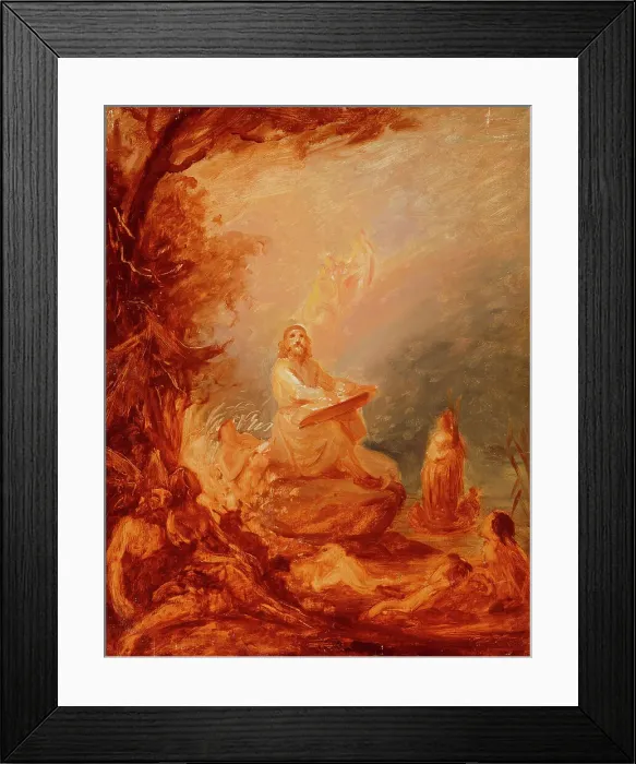 Framed Print : Väinämöinen Playing the Kantele, study, 1857-1858. Creator: Robert Wilhelm Ekman Framed Print : Väinämöinen Playing the Kantele, study, 1857-1858. Creator: Robert Wilhelm Ekman