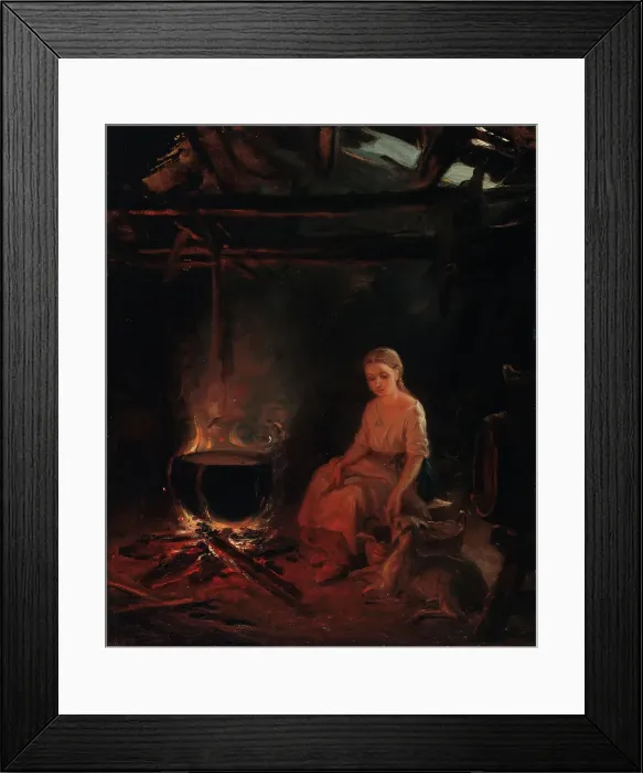 Framed Print : A Peasant Girl by the Pot. Creator: Robert Wilhelm Ekman Framed Print : A Peasant Girl by the Pot. Creator: Robert Wilhelm Ekman