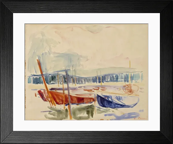 Framed Print : Boats of Suursaari, 1910. Creator: Verner Thome Framed Print : Boats of Suursaari, 1910. Creator: Verner Thome