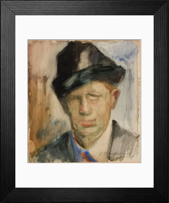 Framed Print : Self-Portrait, 1915. Creator: Jalmari Ruokokoski