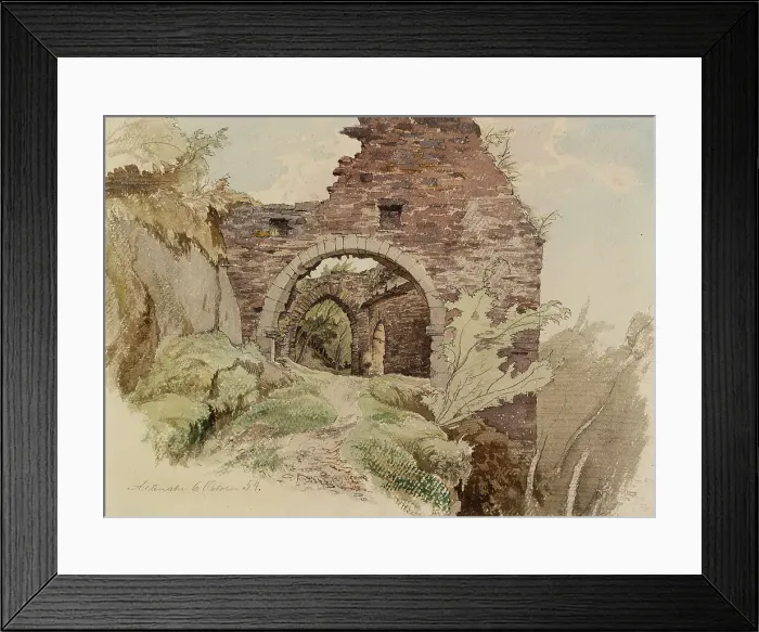 Framed Print : Castle ruins, portal vault, 1854. Creator: Werner Holmberg Framed Print : Castle ruins, portal vault, 1854. Creator: Werner Holmberg
