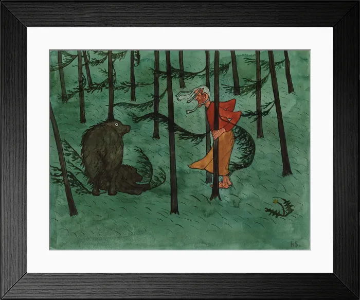 Framed Print : Fear in The Woods, 1896. Creator: Hugo Simberg Framed Print : Fear in The Woods, 1896. Creator: Hugo Simberg
