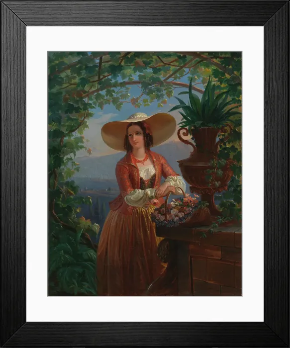 Framed Print : Italian Flower-Girl, 1845. Creator: Robert Wilhelm Ekman Framed Print : Italian Flower-Girl, 1845. Creator: Robert Wilhelm Ekman