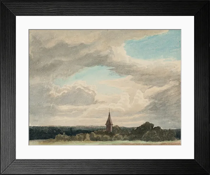 Framed Print : Steeple in a Landscape in Odenthal, Study, 1856. Creator: Werner Holmberg Framed Print : Steeple in a Landscape in Odenthal, Study, 1856. Creator: Werner Holmberg
