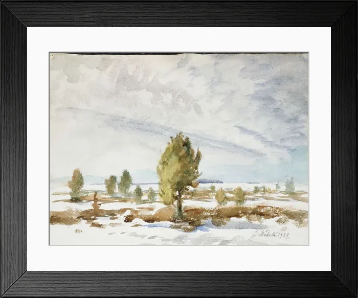 Framed Print : Winter Landscape, 1929. Creator: Juho Makela Framed Print : Winter Landscape, 1929. Creator: Juho Makela