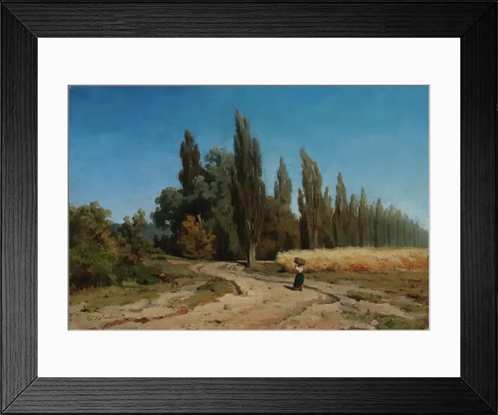Framed Print : Poplar alley, 1856. Creator: Werner Holmberg Framed Print : Poplar alley, 1856. Creator: Werner Holmberg