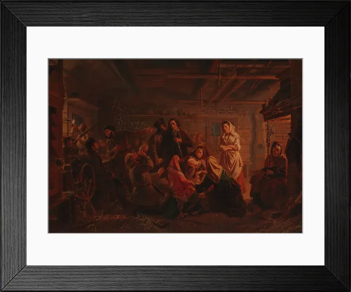 Framed Print : A scene from Hirvenhiihtäji, 1856. Creator: Robert Wilhelm Ekman Framed Print : A scene from Hirvenhiihtäji, 1856. Creator: Robert Wilhelm Ekman