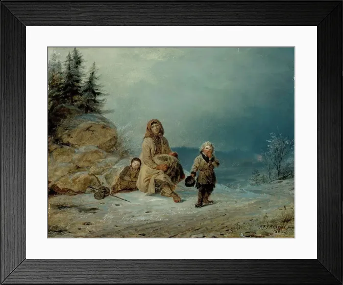 Framed Print : Beggar Family on the Road, 1860. Creator: Robert Wilhelm Ekman Framed Print : Beggar Family on the Road, 1860. Creator: Robert Wilhelm Ekman