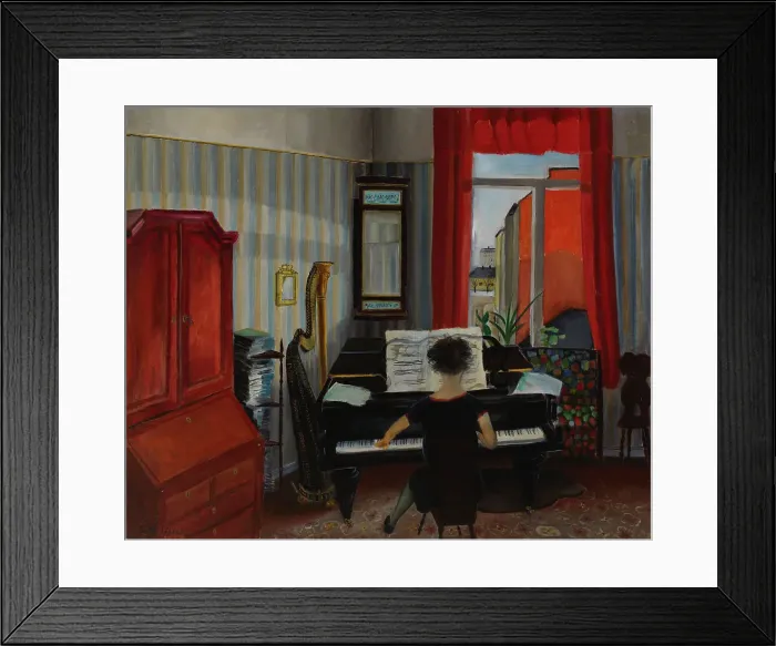 Framed Print : Interior, Woman Playing the Piano, 1931. Creator: Sulho Sipila Framed Print : Interior, Woman Playing the Piano, 1931. Creator: Sulho Sipila