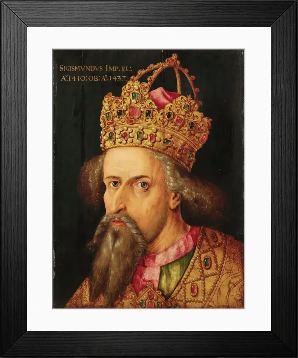 Framed Print : Portrait of Emperor Sigismund (1369-1437), 1514. Creator: Dürer, Albrecht, (Workshop) Framed Print : Portrait of Emperor Sigismund (1369-1437), 1514. Creator: Dürer, Albrecht, (Workshop)