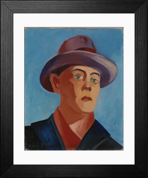 Framed Print : Self-Portrait with a Hat, 1928. Creator: Vaino Kunnas Framed Print : Self-Portrait with a Hat, 1928. Creator: Vaino Kunnas