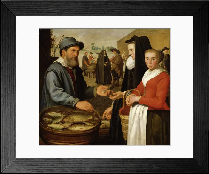 Framed Print : The fish market, 1627. Creator: Cuyp, Jacob Gerritsz (1594-1651) Framed Print : The fish market, 1627. Creator: Cuyp, Jacob Gerritsz (1594-1651)