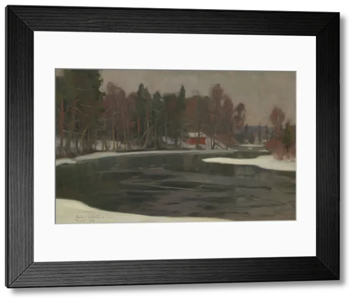 Framed Print : Winter landscape from Karelia, 1909. Creator: Victor Westerholm Framed Print : Winter landscape from Karelia, 1909. Creator: Victor Westerholm