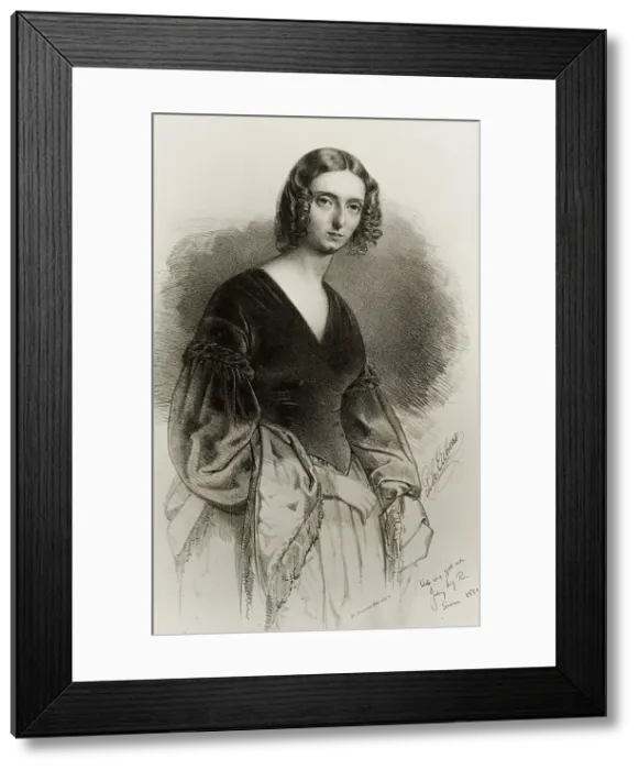 Framed Print : Portrait of Jane Wilhelmina Stirling (1804-1859), 1842. Creator: Eichens, Philipp Hermann (1813-1886)