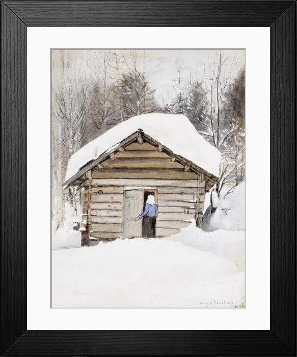 Framed Print : Old Woman at the Sauna Door, c1900. Creator: Hugo Simberg Framed Print : Old Woman at the Sauna Door, c1900. Creator: Hugo Simberg