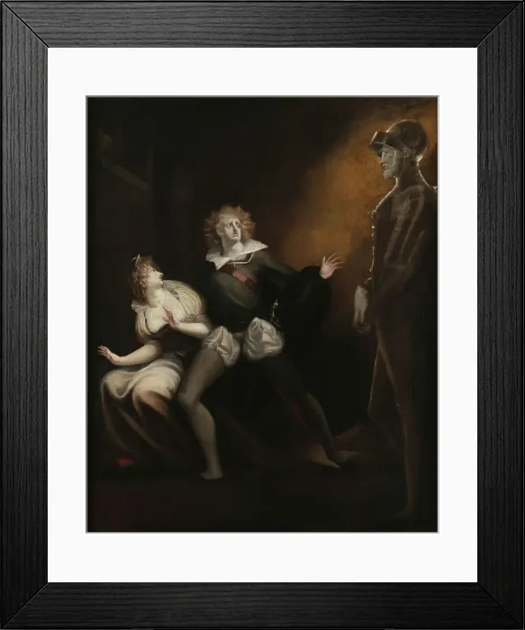 Framed Print : Gertrude, Hamlet and the ghost of Hamlet's father, 1793. Creator: Füssli (Fuseli), Johann Heinrich (1741-1825) Framed Print : Gertrude, Hamlet and the ghost of Hamlet's father, 1793. Creator: Füssli (Fuseli), Johann Heinrich (1741-1825)