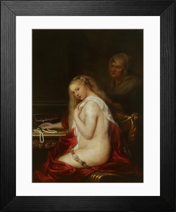 Framed Print : Young lady and her procurer, 1600-1699. Creator: Salomon Koninck Framed Print : Young lady and her procurer, 1600-1699. Creator: Salomon Koninck