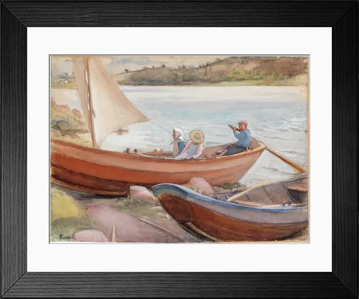 Framed Print : Boats on the shore, 1902. Creator: Magnus Enckell Framed Print : Boats on the shore, 1902. Creator: Magnus Enckell
