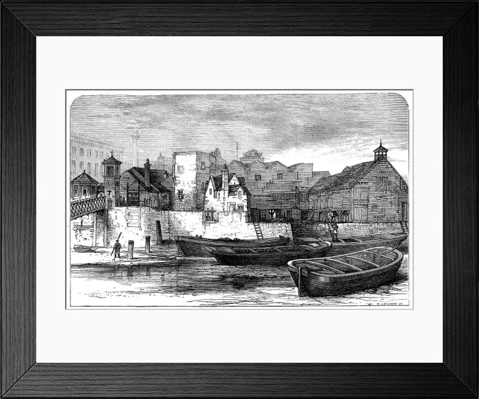Framed Print : Old houses at Nine-Elms, Lambeth, 1871. Creator: William James Palmer Framed Print : Old houses at Nine-Elms, Lambeth, 1871. Creator: William James Palmer