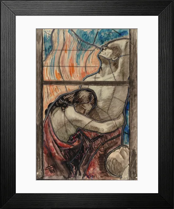 Framed Print : Purgatory, detail of a stained glass composition for the Turku Cathedral, 1923. Creator: Magnus Enckell Framed Print : Purgatory, detail of a stained glass composition for the Turku Cathedral, 1923. Creator: Magnus Enckell