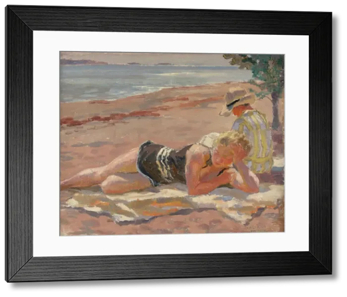 Framed Print : On the Beach, 1929. Creator: Santeri Salokivi Framed Print : On the Beach, 1929. Creator: Santeri Salokivi
