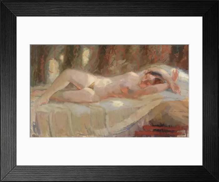 Framed Print : Reclining Nude. Creator: Santeri Salokivi Framed Print : Reclining Nude. Creator: Santeri Salokivi