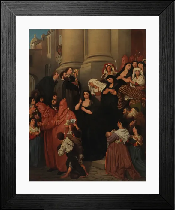 Framed Print : Procession in Rome, 1866. Creator: Severin Falkman Framed Print : Procession in Rome, 1866. Creator: Severin Falkman