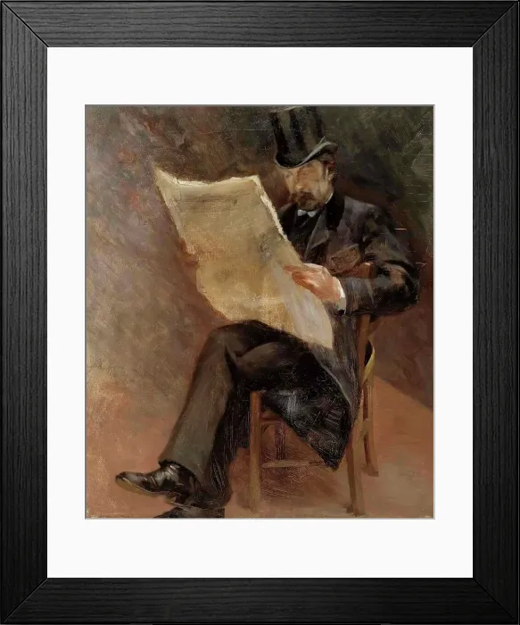 Framed Print : Newspaper reader (Björn Wasastjerna), 1889. Creator: Torsten Wasastjerna Framed Print : Newspaper reader (Björn Wasastjerna), 1889. Creator: Torsten Wasastjerna