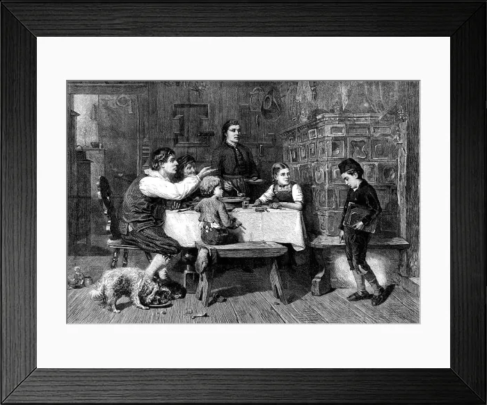 Framed Print : Kept In, by Julius Geertz, 1871. Creator: Unknown Framed Print : Kept In, by Julius Geertz, 1871. Creator: Unknown