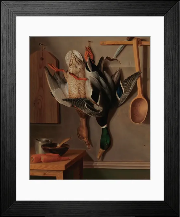 Framed Print : Hanging Wild Ducks; Hanging Wild Ducks, Still Life, 1851. Creator: Wilhelm von Wright Framed Print : Hanging Wild Ducks; Hanging Wild Ducks, Still Life, 1851. Creator: Wilhelm von Wright
