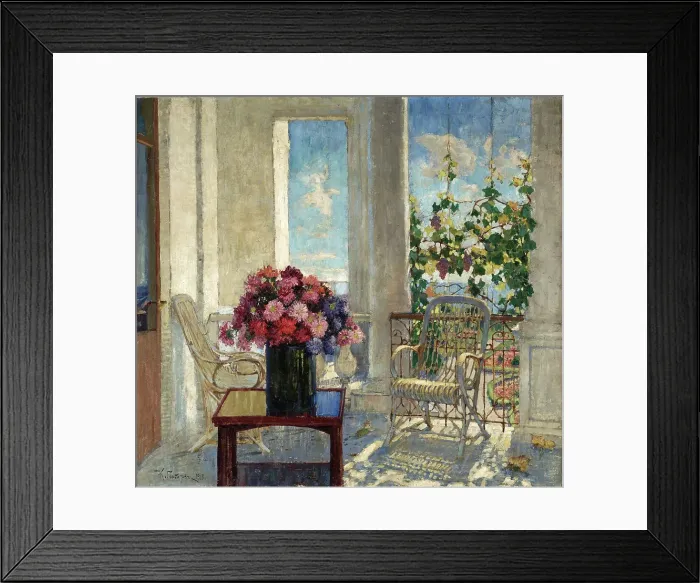 Framed Print : Flowers on the Terrace, 1917. Creator: Gorbatov, Konstantin Ivanovich (1876-1945) Framed Print : Flowers on the Terrace, 1917. Creator: Gorbatov, Konstantin Ivanovich (1876-1945)