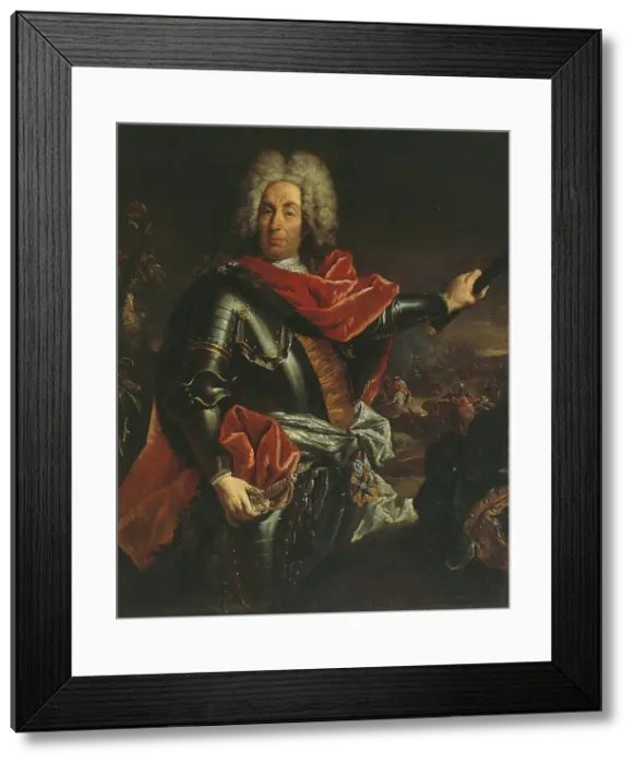 Framed Print : Portrait of Count Johann Matthias von der Schulenburg (1661-1747), 1737-1742. Creator: Guardi, Francesco (1712-1793) Framed Print : Portrait of Count Johann Matthias von der Schulenburg (1661-1747), 1737-1742. Creator: Guardi, Francesco (1712-1793)