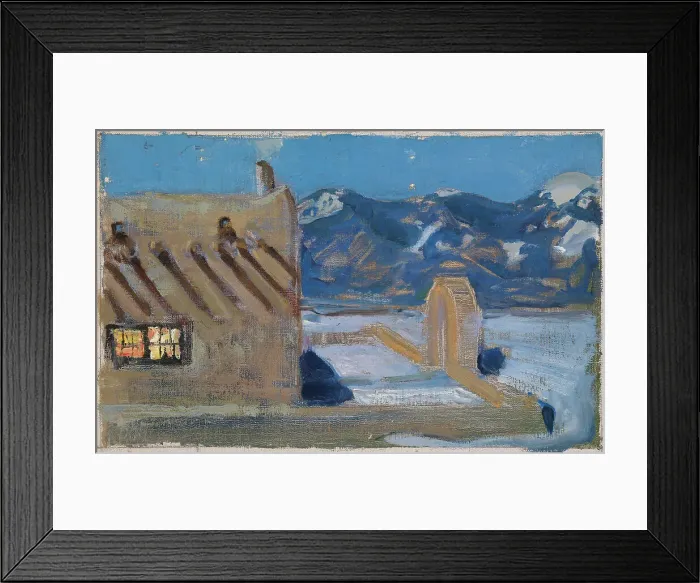 Framed Print : Taos Home in Moonlight, 1925. Creator: Akseli Gallen-Kallela Framed Print : Taos Home in Moonlight, 1925. Creator: Akseli Gallen-Kallela