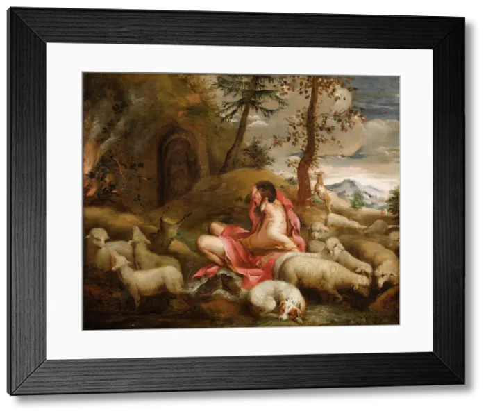 Framed Print : Moses and the burning bush at Horeb. Creator: Guardi, Giovanni Antonio (1699-1760) Framed Print : Moses and the burning bush at Horeb. Creator: Guardi, Giovanni Antonio (1699-1760)