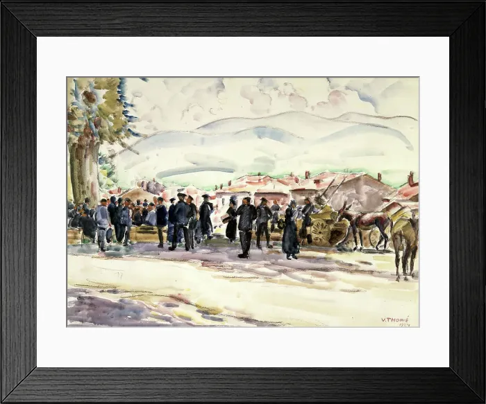 Framed Print : Market in the Pyrenees, 1934. Creator: Verner Thome Framed Print : Market in the Pyrenees, 1934. Creator: Verner Thome