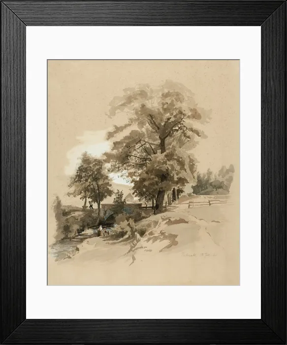 Framed Print : Landscape, 1860. Creator: Werner Holmberg Framed Print : Landscape, 1860. Creator: Werner Holmberg
