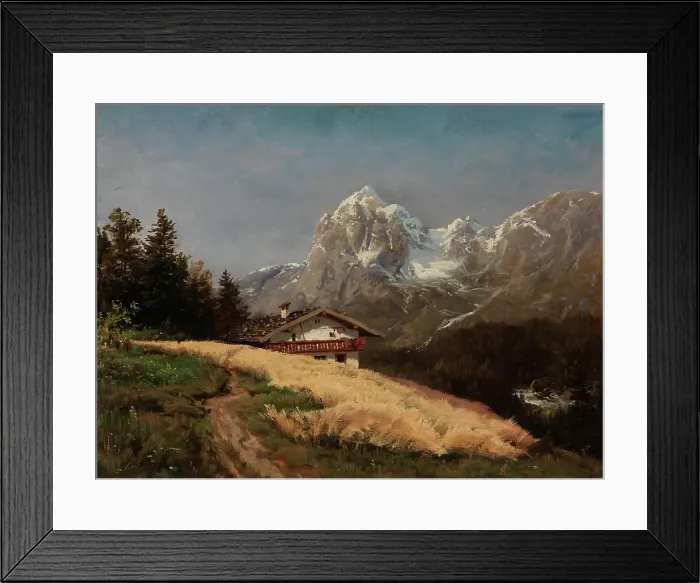 Framed Print : View from Ramsau, c1870. Creator: Hjalmar Munsterhjelm Framed Print : View from Ramsau, c1870. Creator: Hjalmar Munsterhjelm