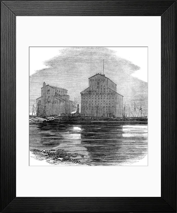 Framed Print : The Great Fire at Chicago: corn elevators, 1871. Creator: Unknown Framed Print : The Great Fire at Chicago: corn elevators, 1871. Creator: Unknown