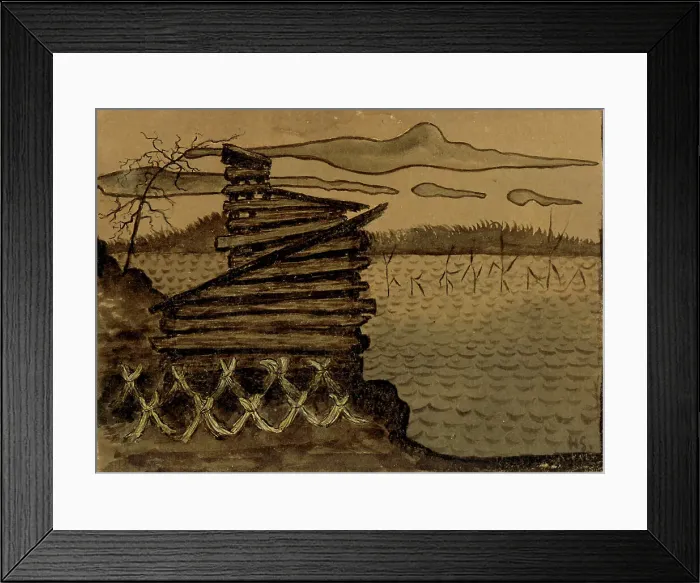 Framed Print : Nuottakota, 1895. Creator: Hugo Simberg Framed Print : Nuottakota, 1895. Creator: Hugo Simberg