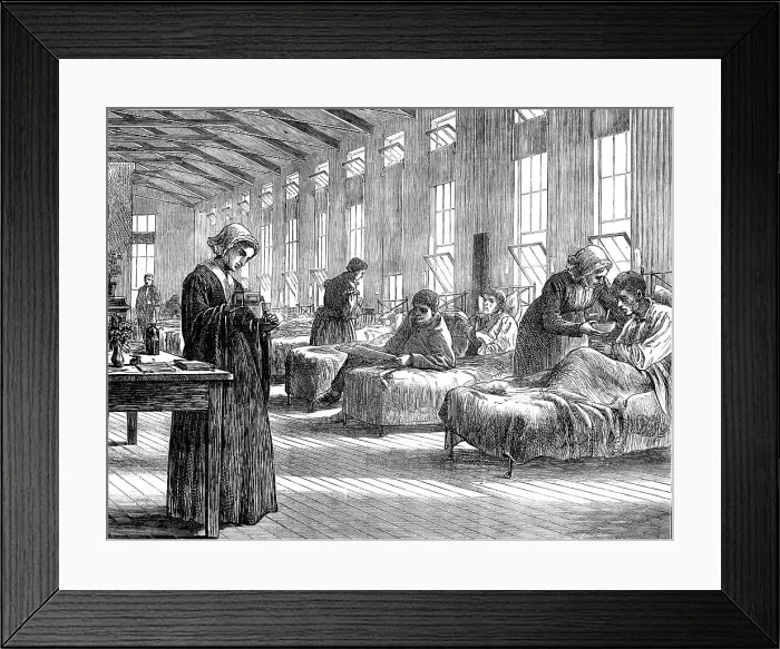 Framed Print : A ward in the Hampstead Smallpox Hospital, 1871. Creator: Unknown Framed Print : A ward in the Hampstead Smallpox Hospital, 1871. Creator: Unknown