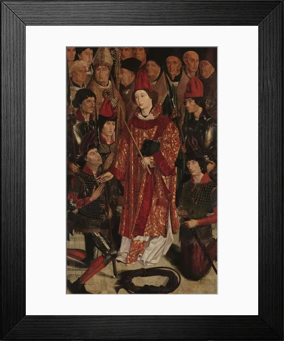 Framed Print : Panel of the Archbishop. The Adoration of Saint Vincent, c 1450. Creator: Gonçalves, Nuno (active 1445-1480) Framed Print : Panel of the Archbishop. The Adoration of Saint Vincent, c 1450. Creator: Gonçalves, Nuno (active 1445-1480)