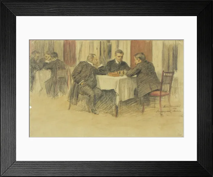 Framed Print : Chess players, 1910. Creator: Onni Muusari Framed Print : Chess players, 1910. Creator: Onni Muusari