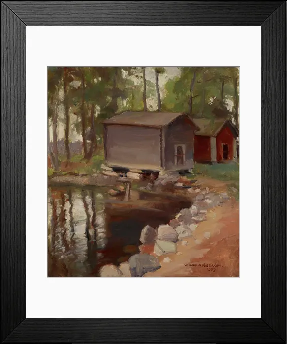 Framed Print : Lakeside Sheds, Viitasaari, 1929. Creator: Vilho Sjöström Framed Print : Lakeside Sheds, Viitasaari, 1929. Creator: Vilho Sjöström
