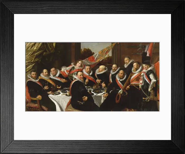 Framed Print : Banquet of the Officers of the St George Civic Guard, 1616. Creator: Hals, Frans I (1581-1666) Framed Print : Banquet of the Officers of the St George Civic Guard, 1616. Creator: Hals, Frans I (1581-1666)