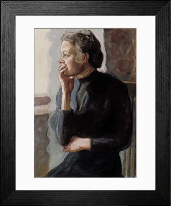 Framed Print : At the Window, 1909. Creator: Yrjö Aleksander Ollila Framed Print : At the Window, 1909. Creator: Yrjö Aleksander Ollila