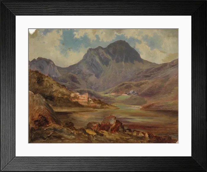 Framed Print : Alpine lake in Bavaria, 1873. Creator: Johan Knutson Framed Print : Alpine lake in Bavaria, 1873. Creator: Johan Knutson
