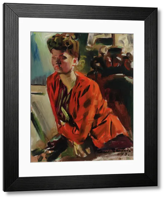 Framed Print : Portrait of Margit Rautala-Kaipainen, 1943. Creator: Emil Rautala Framed Print : Portrait of Margit Rautala-Kaipainen, 1943. Creator: Emil Rautala