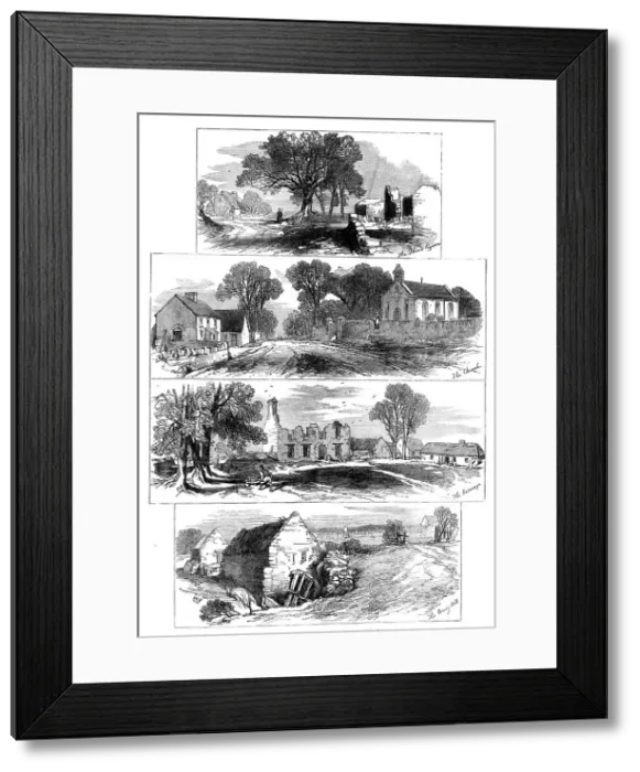 Framed Print : Sketches of Goldsmith's Deserted Village, Lishoy or Auburn, near Athlone, 1871. Creator: Unknown Framed Print : Sketches of Goldsmith's Deserted Village, Lishoy or Auburn, near Athlone, 1871. Creator: Unknown